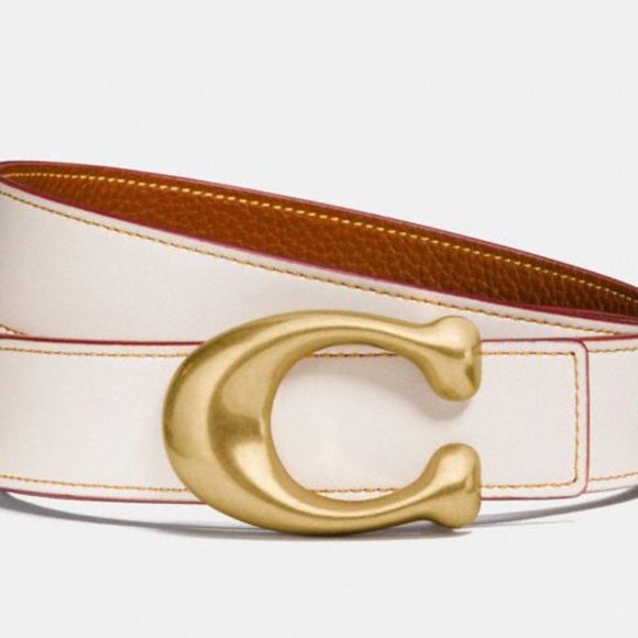 NEW COACH C Buckle logo Reversible leather belt - Picture 8 of 8